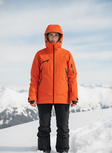Men's <b>Orange</b> Hooded <b>Ski</b> <b>Jacket</b> Waterproof Sporty Zipper Closure Winter Outdoor Wear - Product Image 5