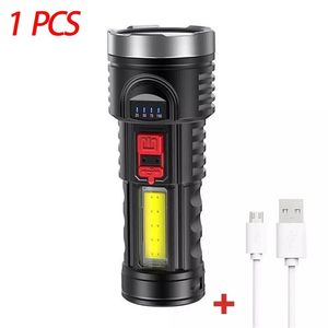 ไฟฉาย LED แบบชาร์จไฟผ่าน USB 2 แพ็ค 4 โหมด ไฟฉายสำหรับตั้งแคมป์ เดินป่า ไฟทำงาน รับสินค้าเองที่คลังสินค้า สำหรับ USPS/TMEU เท่านั้น - Product Image 2