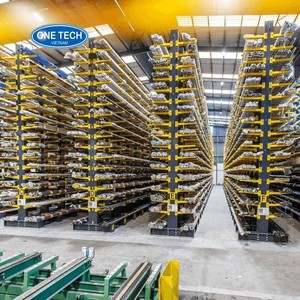 One Tech High quality Industrial Cantilever <b>Racking</b> Powder Coated Steel High Capacity Space Saving for Steel Bar <b>Storage</b> - Product Image 6