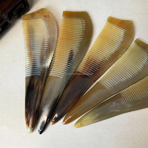 Peigne en corne de couleur naturelle Ox pour tous types de cheveux d'agate indienne - Product Image 6