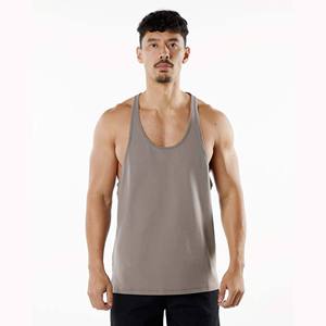 Débardeurs de sport vintage respirants et écologiques en polyester/coton pour hommes, coupe ajustée, sans manches, pour la gym, avec logo personnalisé – En promotion - Product Image 1