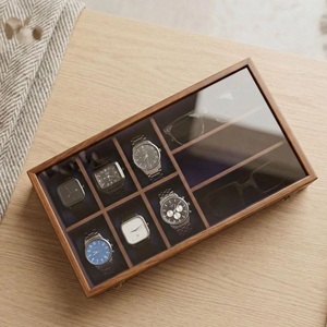 Caja Organizadora de Relojes de Madera con Tapa de Cristal, Estuche de Madera para Relojes de Lujo para Hombre de AYAANS - Product Image 3