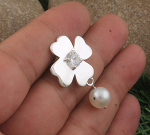 Natural Freshwater Pearl Pendant <b>Silver</b> Plated for Women High Luster Teardrop Pearl <b>Charm</b> Anti-Tarnish Hypoallergenic Fashio - Product Image 4