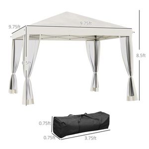 Gazebo Istantaneo 3x3m con Zanzariera e Borsa per il Trasporto, Altezza Regolabile - Product Image 6