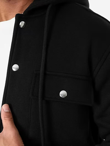 Sweat-shirt à col rond pour homme en tissu éponge doublé, manches longues, non extensible, infroissable, lavable en machine, style décontracté - Product Image 3