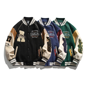 OEM Custom Manufacturer High Quality Varsity Jackets Made Wool Chenille Patch Embroidery <b>Camouflage</b> Argyle Paisley Stand - Product Image 1