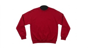 Unisex Oversized Crew Neck Sweatshirt Solid Blue Knitted Cotton Casual <b>Pullover</b> Autumn Wear Regular Fit Cotton Blend Solid Color - Product Image 4