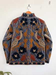BLTE Velvet Suzani Jacket Women Mandarin Collar Floral Embroidered Cotton <b>Coat</b> Boho Ethnic Style Kimono Outerwear - Product Image 5