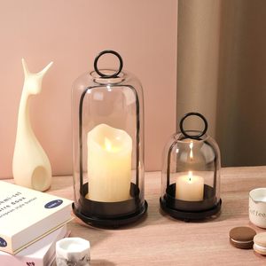 ที่วางเทียนแก้วทรงพายุเฮอริเคนอเนกประสงค์ LANJO สำหรับเทียนทรงกระบอก ทำด้วยมือ ทนทาน ตกแต่งบ้านในช่วงคริสต์มาส - Product Image 4