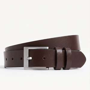 Ceinture décontractée en cuir vintage haut de gamme pour homme avec boucle ardillon en alliage, large, longueur personnalisable, tendance, disponible - Product Image 2
