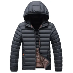 Chaquetas de Plumón para Hombre, Casuales, para Exteriores, Cálidas, con Logotipo Personalizado, de Nailon Negro con Capucha, para Invierno - Product Image 6