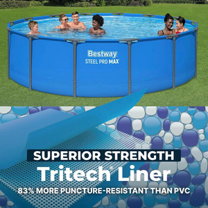 Piscina elevada Steel Pro MAX de 14 pies x 42 pulgadas con estructura metálica resistente, solo piscina, color azul - Product Image 3