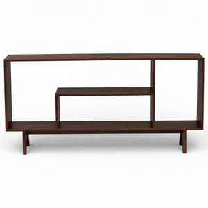 Estantería Baja de Madera Maciza de Estilo Moderno, Estantería para Biblioteca con Patas en V, Librería, Mueble de Oficina, 6 Estantes Flotantes Plegables - Product Image 4