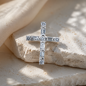 Premium Luxury 14K <b>Solid</b> <b>Gold</b> Iced Cross Custom Baguette Jesus Natural VS Real Diamond Christian Religious Gift <b>Pendants</b> Charms - Product Image 6