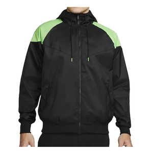 Veste coupe-vent légère à capuche en toile imperméable pour homme, avec logo frontal, personnalisable pour votre marque, idéale pour l'extérieur en hiver - Product Image 2