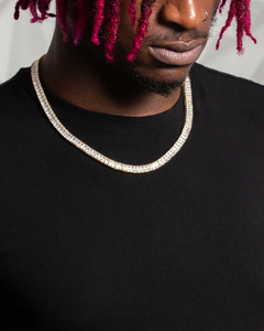 Collar de Cadena con Eslabones de Moissanita Estilo Hip Hop, Chapado en Oro, de Lujo, para Hombre, con Brillo Premium - Product Image 1