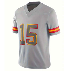 Maillot de lacrosse personnalisé pour homme, col en V, manches courtes, gris, rayures rouges et jaunes, respirant, en polyester, vêtements de sport, vente en gros OEM - Product Image 1
