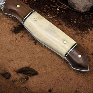 Couteaux de chasse personnalisés avec manche décoratif, lame fixe tranchante et étui de rangement en cuir pour le camping, la chasse et les activités de plein air - Product Image 2