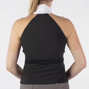 Vêtements équestres à manches courtes avec dentelle, vente en gros, fabrication de colliers, chemises d'équitation pour femmes - Product Image 2
