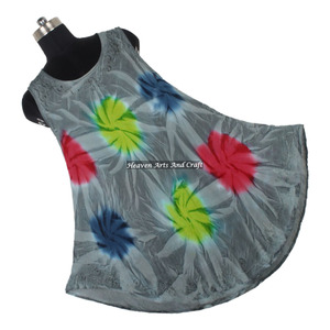 Robe longue maxi pour femme, imprimé tie-dye, 100% rayonne, vêtement de plage sans manches, robe maxi faite à la main - Product Image 5