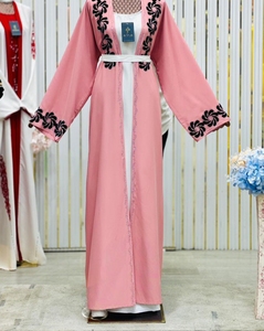 New 2026 Dubai Abaya Modest beaded sequined <b>long</b> sleeve Dubai luxury handmade wedding Polyester breathable V neck abaya Floor - Product Image 2