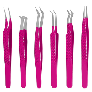 Premium Quality Beauty Instrument Non-Slip Handle OEM/ODM Available Stainless Steel Pointed Eyelash Extension and Volume Tweezer - Product Image 1