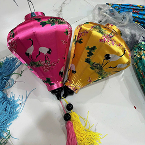 Vietnamese Silk Lantern Water Drop Shape Hanging Lantern 30cm Outdoor Festival Wedding Garden Decoration Fabric Lampshade - Product Image 3