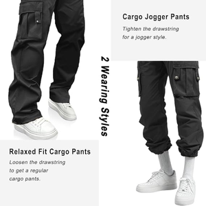 Men’s Relaxed Fit <b>Cargo</b> Pants, <b>Stretch</b> Casual Utility Trousers with Multiple Pockets for Everyday and Outdoor Wear - Product Image 6