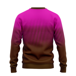 <b>Men's</b> <b>Pink</b> Brown Basketball Crew Neck <b>Sweatshirt</b> Custom Logo Halftone Fade Pullover Team Bulk Training Wear Tops OEM Custom Logo - Product Image 2