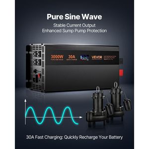 Sistema de Bomba Sumergible de 3000W con Cambio Automático y Batería de Respaldo, Inversor Solar de Onda Sinusoidal Pura para Funcionamiento Continuo - Product Image 6
