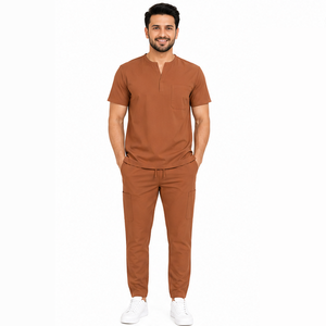 Tenue d'hôpital pour hommes, uniforme médical personnalisé, vêtements de travail pour le personnel médical, chemise et pantalon à col en V, doux et respirant, vente en gros - Product Image 1