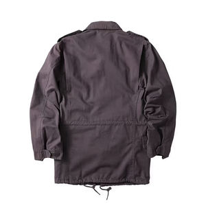 Chaqueta de Lona para Hombre a la Moda, Color Morado Oscuro, Cuello Camisero, Cierre de Cremallera Frontal, Servicio OEM Personalizado, Transpirable - Product Image 2