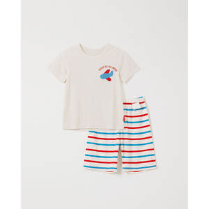 Pyjama rayé haut de gamme coréen OZKIZ SH03 respirant et tendance pour garçons de 2 à 6 ans – Vente en gros - Product Image 1