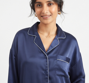 Ensemble de Nuit en Satin Modal pour Femme, Coupe Ample, Manches Longues, Tenue de Détente Assortie, Pyjama pour Dames - Product Image 5