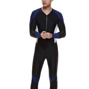 Traje de Neopreno Completo de 3mm para Hombre, Manga Larga, Cierre en el Pecho, Color Negro y Azul, Impermeable, para Buceo, Surf y Natación - Product Image 2