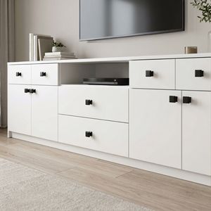 Modern Matte Black Square Cabinet Knobs Solid Zinc Alloy Hardware <b>Pulls</b> for Kitchen Cabinets Drawers Vanities - Product Image 3