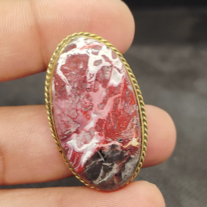 Nueva Llegada: Cabujón Ranurado de Latón con Ágata de Encaje y Jaspe, Gema Suelta de Cristal Curativo Increíble para Fabricación de Joyas y Engaste de Bisel - Product Image 1