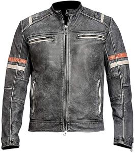 Veste en cuir délavé conçue sur mesure pour la moto Veste de sport de style vintage pour la moto d'hiver de taille personnalisée Design personnalisé - Product Image 2
