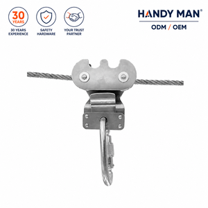 HM Brand 304 Stainless Steel Ball Bearing Horizontal Lifeline System Mobile Large Pulley 13mm Rope 15kN Breaking Strength Rescue - Product Image 1