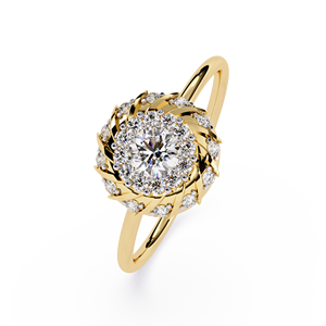 แหวนเพชรแล็บโกรว์ทรงโอวัลชุบทอง 14K ประดับเพชรรอบวง สำหรับงานหมั้นและงานแต่งงานสำหรับผู้หญิง - Product Image 6