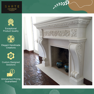 Suministro al por Mayor de Chimeneas de Mármol de Alta Calidad, Hechas a Mano, Ecológicas, con Revestimiento de Piedra, para Montar en la Pared, para Interiores - Product Image 2