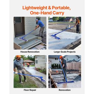 Vibratore per calcestruzzo in magnesio Bull Float 47,24 x 7,28 pollici con 4 maniglie sostituibili in lega di alluminio - Product Image 5