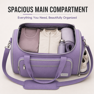 TERZO SPORTS Purple Oxford Gym Duffel <b>Bag</b> 20-<b>30L</b> with Adjustable Strap and Zipper Closure Unisex Casual Fitness <b>Bag</b> - Product Image 5
