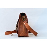 Bolso Bandolera de Cuero Genuino de Grano Completo para Hombre, Estilo Vintage, Gran Capacidad, con Cadenas y Cierre, para Portátil, Talla XL
