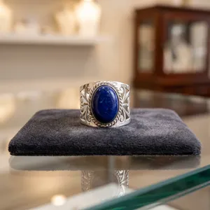 Blue <b>Lapis</b> <b>Lazuli</b> 925 Sterling Silver <b>Ring</b> Handmade Vintage Ethnic Boho Gemstone Statement Jewelry for Women - Product Image 3