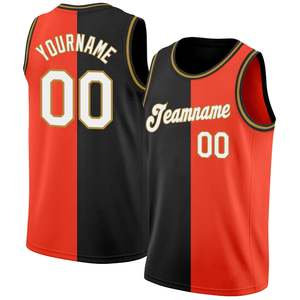 Maillot de basket personnalisé, nom de l'équipe 00, noir, rouge, en maille, impression sublimée, unisexe, adulte, coupe régulière, sans manches, col rond - Product Image 2