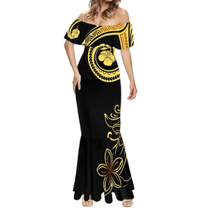 Robes Puletasi sur mesure, vêtements tribaux, robes samoanes, robes de soirée élégantes pour femmes, robes de bal longues et sexy à épaules dénudées - Product Image 2