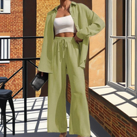 Ensemble jupe courte et haut court décontracté pour femme, manches longues, couleur unie, au-dessus du genou, en tissu tricoté respirant polyester-coton, prêt pour l'été, avec poches