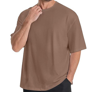 เสื้อยืดสีน้ำตาลขนาดใหญ่พิเศษ – เสื้อยืดสตรีทแวร์สไตล์มินิมอล – เสื้อยืดผ้าฝ้ายเนื้อนุ่มทรงหลวมสำหรับทุกเพศ - Product Image 4