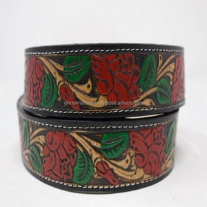 Calidad de exportación, suministro al por mayor, herramientas de cuero occidental para cinturón de cuero tallado a mano unisex floral en relieve - Product Image 6